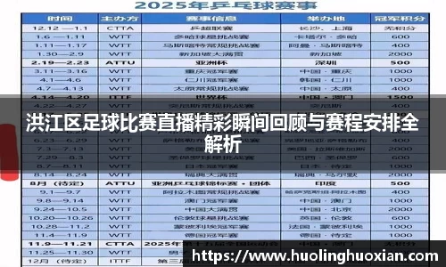 洪江区足球比赛直播精彩瞬间回顾与赛程安排全解析