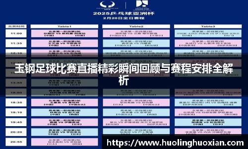 玉钢足球比赛直播精彩瞬间回顾与赛程安排全解析