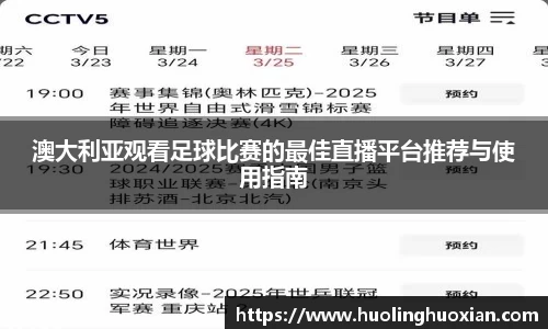 澳大利亚观看足球比赛的最佳直播平台推荐与使用指南
